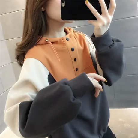 秋装连帽卫衣女2023年秋季新款韩版宽松春秋薄款上衣秋款外套潮商品大图