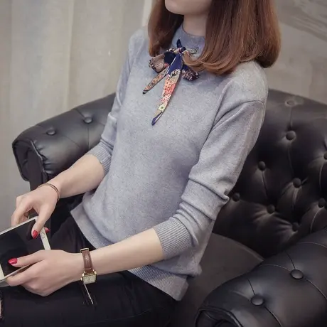 半高领毛衣女秋冬韩版百搭长袖打底衫短款上衣学生秋装新款针织衫图片