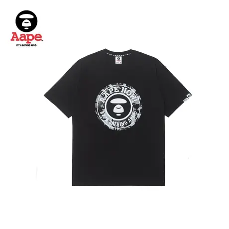Aape旗舰店男装春夏迷彩猿颜圆形图案印花短袖T恤1265XXK商品大图