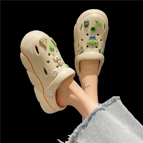 沙滩软厚底洞洞鞋女夏季时尚外穿防滑包头可爱卡通凉拖鞋女士夏天商品大图