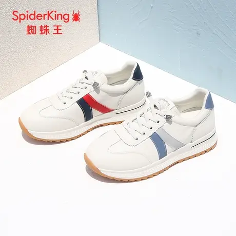 SPIDER KING/蜘蛛王板鞋女真皮2022秋商场新款德训鞋运动休闲潮商品大图