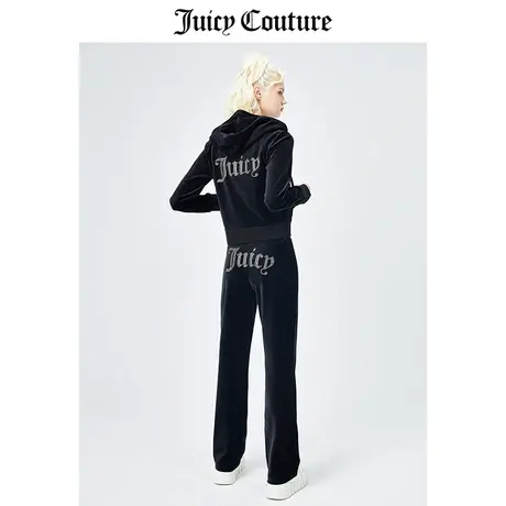 【明星同款】Juicy Couture橘滋秋冬新款天鹅绒外套休闲裤套装女图片