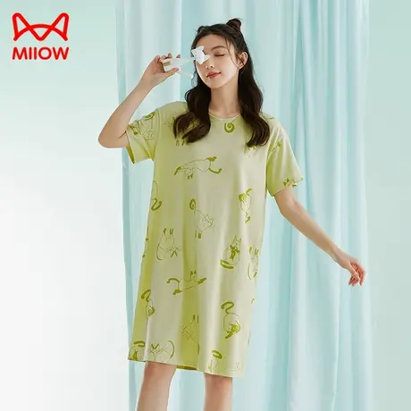 猫人睡裙夏季女款莫代尔棉睡衣抗菌薄款家居服冰丝凉感连衣裙夏天图片