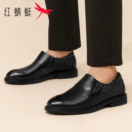红蜻蜓男鞋2025春季新款商务正装男鞋真皮百搭轻便套脚男士皮鞋商品大图
