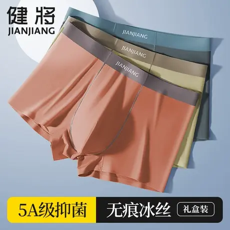 健将品牌男士内裤男款四角裤男生青少年裤头无痕冰丝抗菌平角短裤商品大图