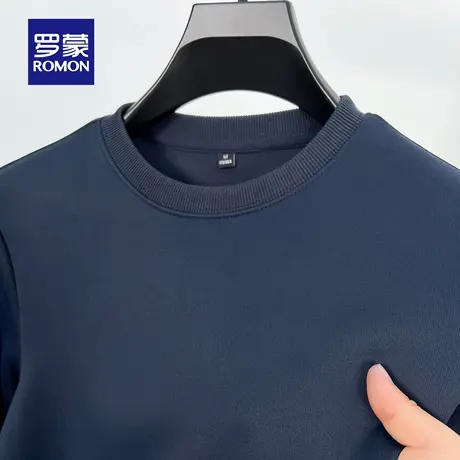 罗蒙男士宽松百搭圆领长袖卫衣2025秋季新款时尚休闲舒适打底衫男图片