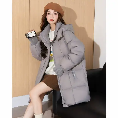 唐狮冬季女中长款气质时尚连帽羽绒服通勤日常百搭保暖潮TM图片