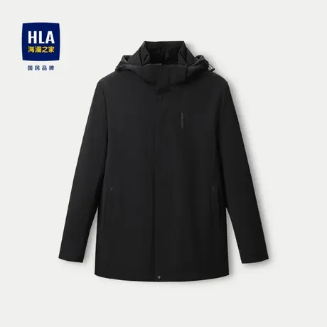 HLA/海澜之家兔毛内胆毛皮服装23秋冬新可脱卸帽加厚中长款外套男商品大图
