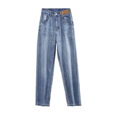 时尚气质百搭牛仔九分裤2023年夏季新款女士高腰显瘦通勤直筒裤商品大图