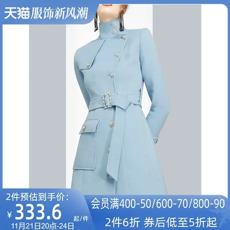 欧洲站气质女人味毛呢外套女秋冬2023年新款赫本风收腰呢子大衣潮图片