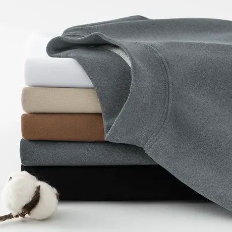 重磅双面德绒t恤男长袖2024新款半高领内搭上衣服中领打底衫秋衣商品大图