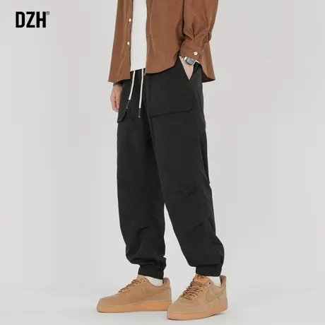 男生黑色裤子男款美式高街春季休闲工装裤束脚宽松2024新款伞兵裤商品大图
