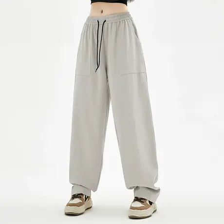 Nuthink美式潮牌纯色休闲裤男国潮宽松垂感直筒长裤潮流简约裤子商品大图