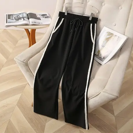 伊自尚2023年新款女装大码胖mm秋季洋气百搭高腰显瘦阔腿裤20150商品大图