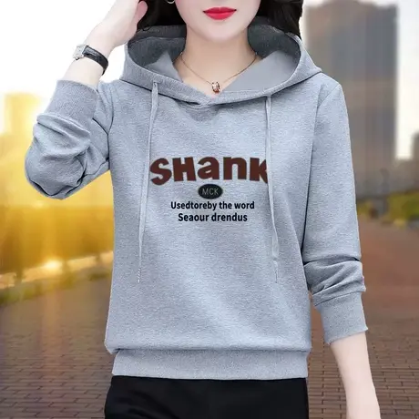 恋上17号灰色卫衣女春季2023年新款爆款中年妈妈时尚洋气春秋宽松图片