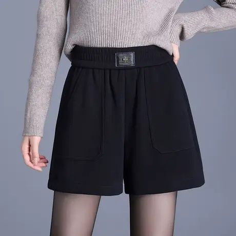 秋冬外穿短裤阔腿裤女2023新款黑色显瘦休闲裤松紧高腰百搭靴裤潮图片