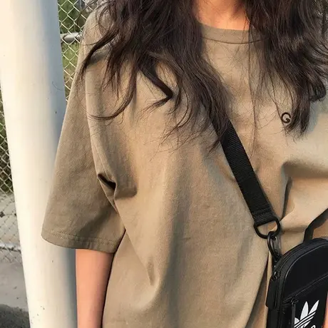 春夏装短袖t恤女ins潮2023新款韩版慵懒风bf宽松学生半袖体恤上衣商品大图