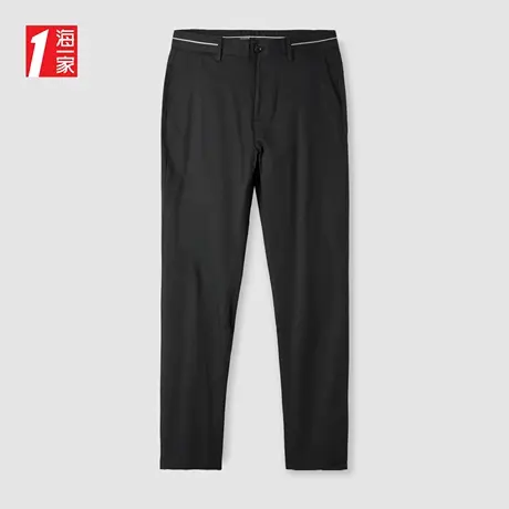 海一家基础款长裤2023夏季新款舒适中腰微弹简约宽松休闲裤男图片