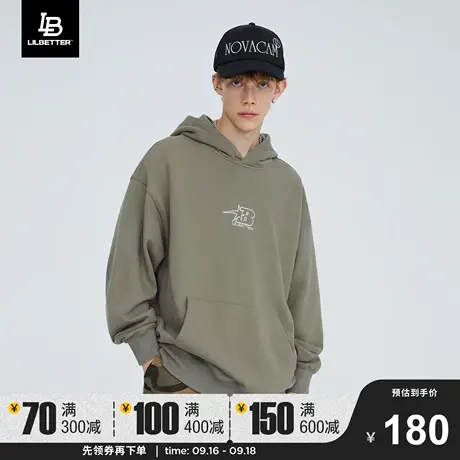 Lilbetter男士卫衣2023秋冬款连帽上衣美式复古男装加绒宽松外套商品大图