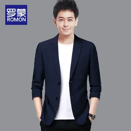 罗蒙秋季男士西服2024新款休闲小西装韩版春秋上衣修身单西外套男图片