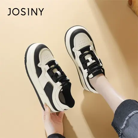 Josiny/卓诗尼小白鞋女2024年新款春季厚底鞋子女爆款运动鞋板鞋商品大图