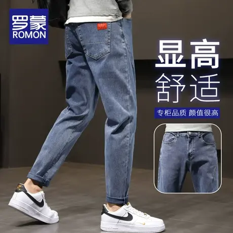 罗蒙牛仔裤男宽松直筒春秋潮牌休闲裤子男款美式高街2023新款长裤商品大图