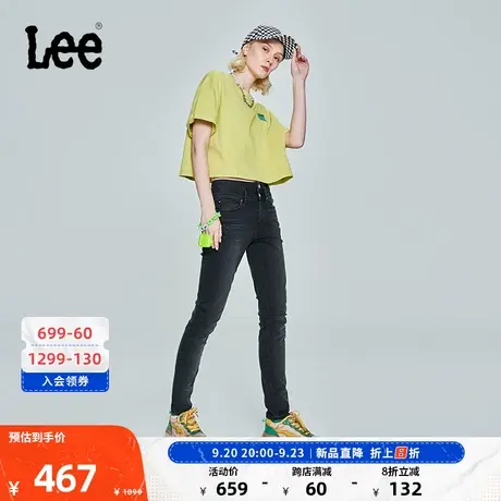 Lee商场同款23新品419优形丹宁黑色女牛仔裤LWB100419100-643图片