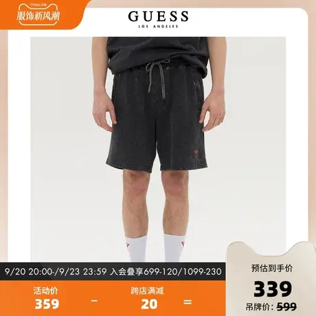 GUESS2023新款男士雪花洗复古宽松亲肤潮流短裤-X3PD19K2Q40图片