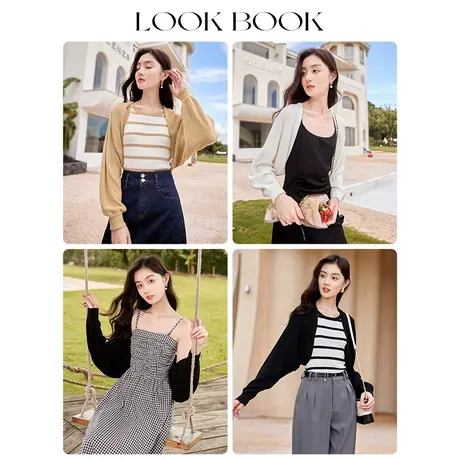 【惊喜直降】香影针织衫女薄款2023秋季新款慵懒风外搭开衫高级感商品大图