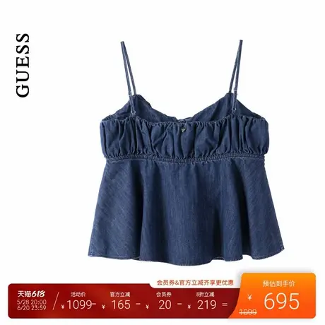 【秀智明星同款】GUESS25年新款夏季女士水洗牛仔吊带衫-YP2D2257商品大图