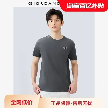 佐丹奴T恤男装小刺绣圆领针织短袖T恤 13025504商品大图