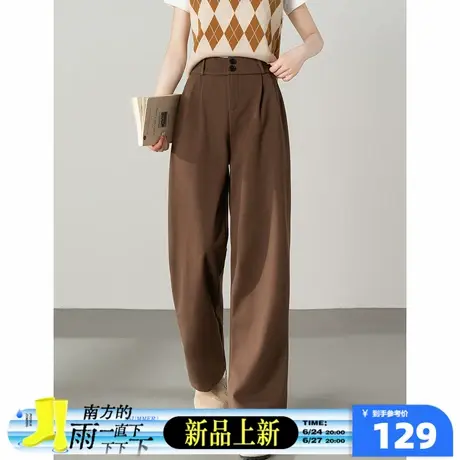 6.24/20点 上新唐狮2025秋冬季新款女休闲裤美拉德时尚流行咖色商品大图