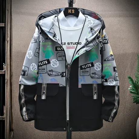 春季夹克外套男12岁青少年13初高中学生14男孩大童15潮流帅气男装商品大图