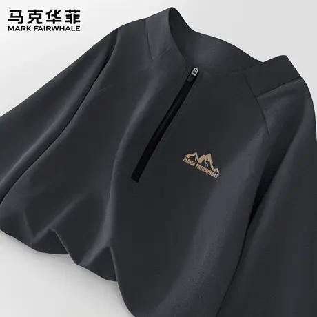 马克华菲速干衣长袖男t恤骑行健身运动训练服男款半拉链跑步上衣X商品大图