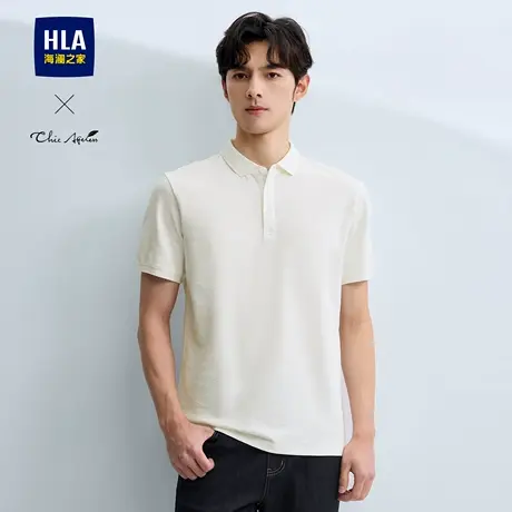HLA/海澜之家轻商务Chic Ageless短袖POLO25春夏新珠地网眼上衣男图片