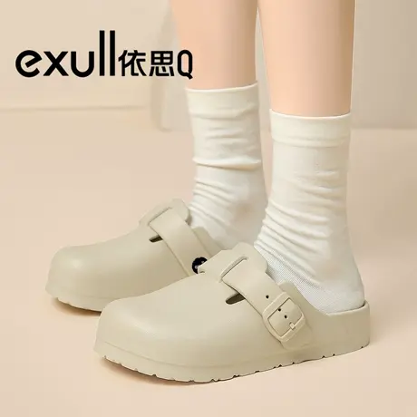 exull/依思Q勃肯鞋女2025新款软底包头拖防滑防水半拖鞋时尚单鞋商品大图