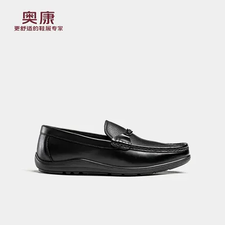 奥康 男鞋2026春季新款乐福鞋时尚简约平底豆豆鞋软底一脚蹬皮鞋商品大图