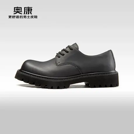 AOKANG奥康 春季新款时尚商务休闲德比鞋百搭通勤圆头男鞋商品大图