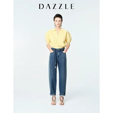 【七七酱专享】DAZZLE地素奥莱 春夏复古做旧小众宽松休闲高腰牛图片