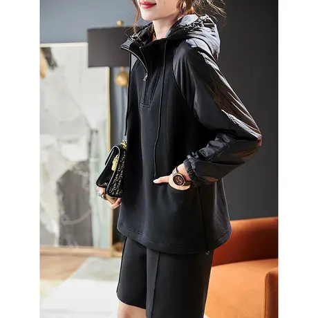 宝诗黎【新品价298元】连帽加绒宽松卫衣MG5101商品大图