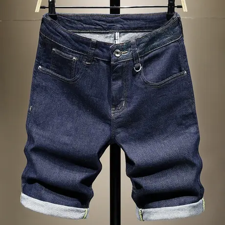 新款夏季男士牛仔短裤休闲潮牌五分裤宽松直筒中裤外穿马裤子男潮商品大图
