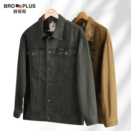 【重磅复古大码牛仔外套男】胖哥哥宽松加肥男士夹克厚款胖子男装商品大图