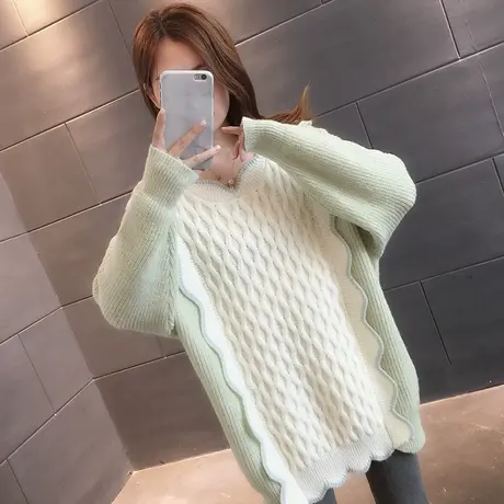 毛衣女装2023新款秋冬季冬装女士宽松毛衣裙外穿加厚打底衫中长款商品大图