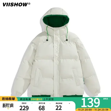 VIISHOW羽绒棉服男棉衣冬季美式潮牌高街连帽青少年加厚棉袄外套商品大图