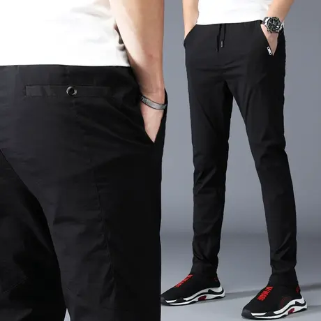 夏裤冰丝运动裤子男宽松中年爸爸男装夏装男士休闲裤夏季薄款超薄商品大图