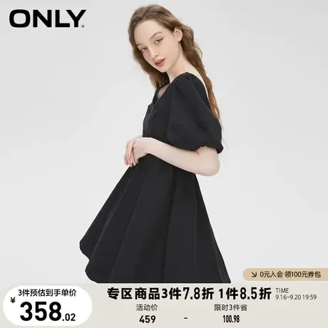 ONLY奥莱2023夏季新款时尚潮流方领泡泡袖A字短款连衣图片