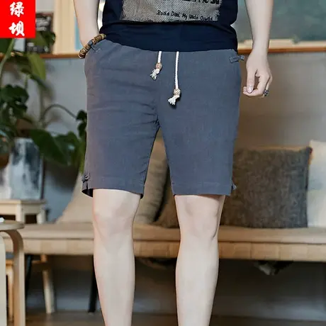 短裤夏季男士休闲裤复古盘扣五分裤青年宽松沙滩裤中国风男装裤子商品大图