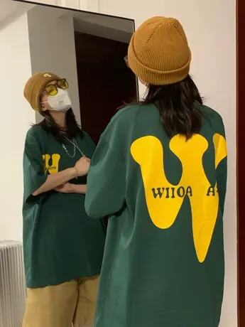 复古短袖t恤女夏季港味chic设计感小众宽松oversize纯棉半袖上衣商品大图