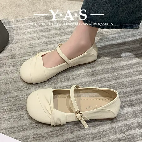 法式玛丽珍鞋女款单鞋2024春季新款小香风凉鞋平底晚风温柔小皮鞋商品大图