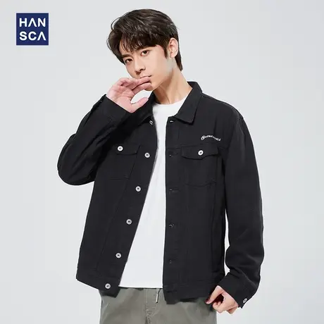 清仓特卖hansca工装外套男秋冬款2023新款高级感痞帅潮牌翻领夹克商品大图
